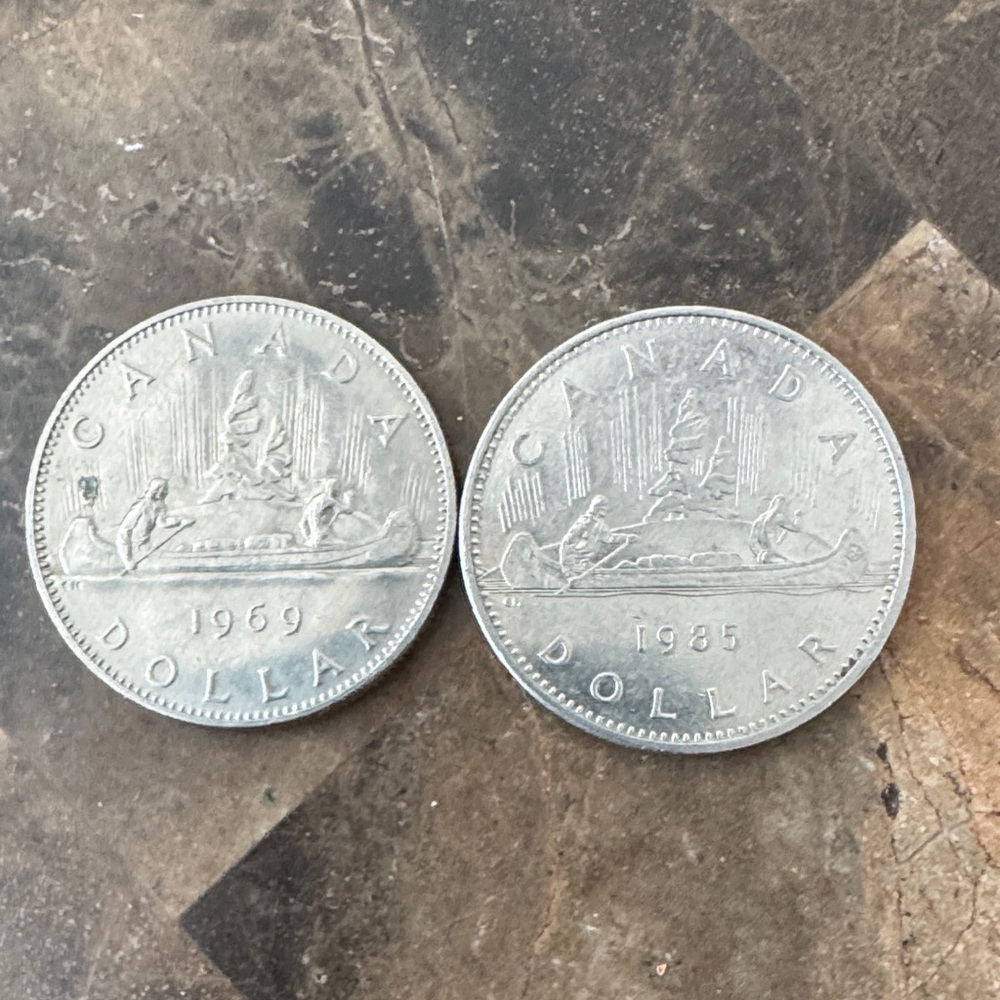 Canadian Dollar Collectible Coins 1969 and 1985